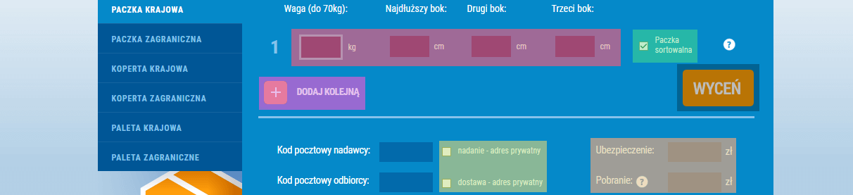 wymiary przesyłki kurier online